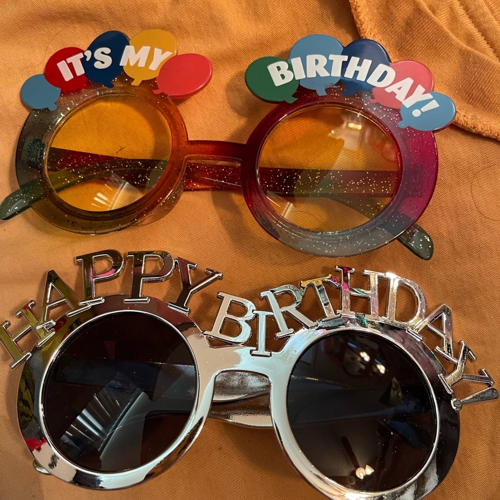 6 pairs of birthday glasses